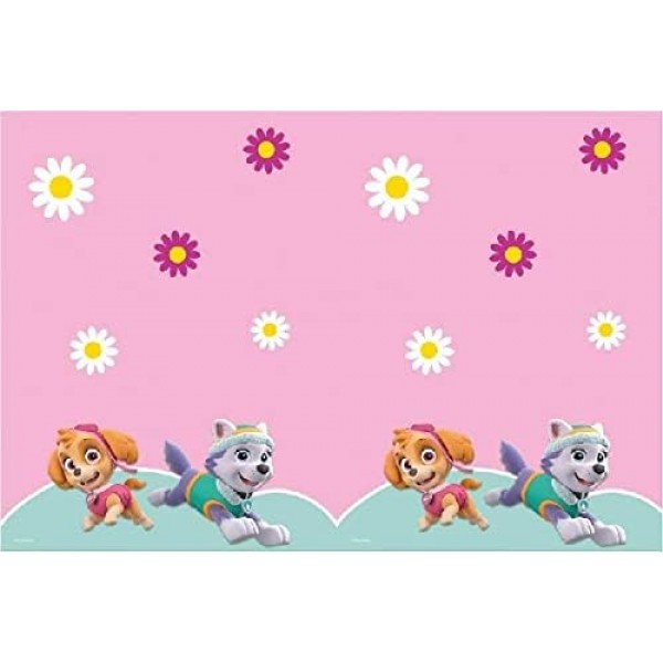 Paw Patrol Party Girl Skye 및 Everest Partyware 16인용 세트, 접시, 컵, 냅킨, 테이블 커버 배너