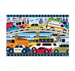 Melissa & Doug Traffic Jam 점보 직소 바닥 퍼즐(24개, 2 x 3피트 길이) - 어린이 차량 퍼즐, 미취학 아동과 3세 이상 어린이를 위한 대형 바닥 퍼즐