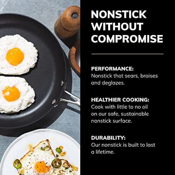 Scanpan Pro IQ 9.5인치 프라이팬 - 사용하기 쉬운 붙지 않는 조리기구 - 식기세척기, 금속 기구 및 오븐 안전 - 덴마크에서 직접 제작