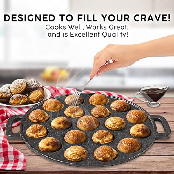 Upstreet Cast Iron Aebleskiver 팬/Ebelskiver 팬/poffertjes 팬에 이상적(19홀)