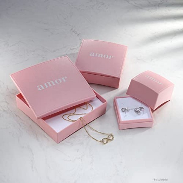Amor 스터드 귀걸이 합성 지르코니아가 포함된 925 스털링 실버 여성용 귀걸이, 0.9 cm, 실버, 생명의 나무가 보석 선물 상자에 들어있습니다., 2012779, 실버, 큐빅 지르코니