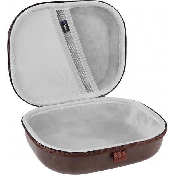 Geekria UltraShell 접이식 헤드폰 케이스, Sony, JBL, Audio-Technica, Sennheiser, Bose(갈색)와 호환되는 케이블 보관이 가능한 교체용 보호용 하드쉘 여행용 케이스