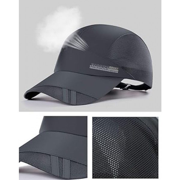 ELLEWIN 블랙 야구 모자 러닝 모자 골프 모자 남성 피클 볼 퀵 드라이 캡 남성과 여성을위한 Dri Fit Hat Sun Protection