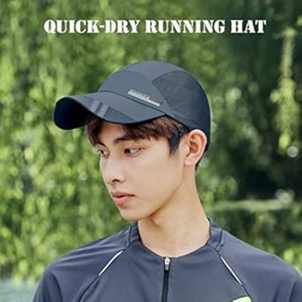 ELLEWIN 블랙 야구 모자 러닝 모자 골프 모자 남성 피클 볼 퀵 드라이 캡 남성과 여성을위한 Dri Fit Hat Sun Protection