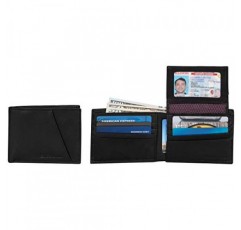 Ben Sherman 남성용 Slimfold 풀 그레인 가죽 도난 방지 RFID 보안 지갑 (ID 창이 포함) 여행 액세서리 Bi-Fold Wallet