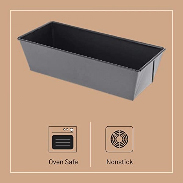 de Buyer 직사각형 붙지 않는 케이크/빵 틀 - 10인치 - 전통적인 케이크 및 빵에 적합 - 사용하기 쉽고 깨끗함 - PFOA 없음