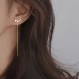 SLUYNZ 925 스털링 실버 CZ 귀걸이 체인 여성용 여자 스타 술 귀걸이 Threader