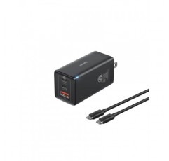 USB C 충전기, Baseus 65W USB C 벽면 충전기, 3포트 접이식 GaN 충전기, iPhone 15/14/13/Pro Max/SE/XR/XS, Samsung S22+/S22, MacBook Pro/Air, iPad, 노트북용 고속 충전기 블록 , 픽셀, 스팀 데크