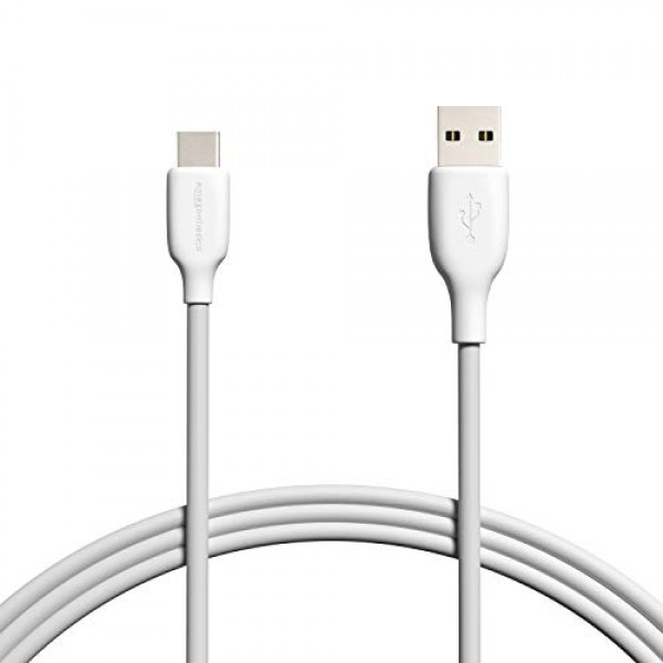 Amazon Basics USB-C - USB-A 2.0 고속 충전기 케이블, 480Mbps 속도, USB-IF 인증, Apple iPhone 15, iPad, Samsung Galaxy, 태블릿, 노트북, 6피트, 흰색