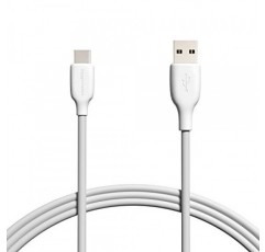 Amazon Basics USB-C - USB-A 2.0 고속 충전기 케이블, 480Mbps 속도, USB-IF 인증, Apple iPhone 15, iPad, Samsung Galaxy, 태블릿, 노트북, 6피트, 흰색