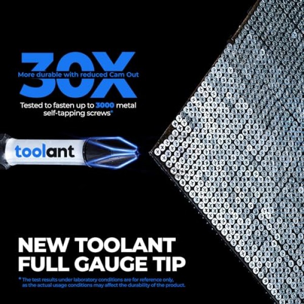 Toolant 1 인치 필립스 비트 #2 자기 미끄럼 방지 충격 스크루 드라이버 비트 세트, 45pcs 삽입 S2 강철 PH2 드라이버 Dit 세트 (파워 드릴 용 CNC 가공 팁 포함)