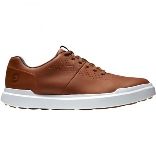 FootJoy 남성용 컨투어 캐주얼 골프화, 브라운/화이트, 9.5