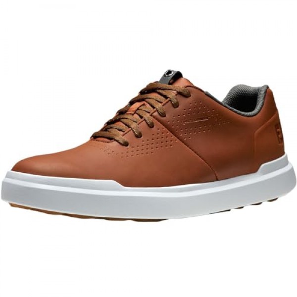 FootJoy 남성용 컨투어 캐주얼 골프화, 브라운/화이트, 9.5