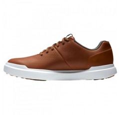 FootJoy 남성용 컨투어 캐주얼 골프화, 브라운/화이트, 9.5