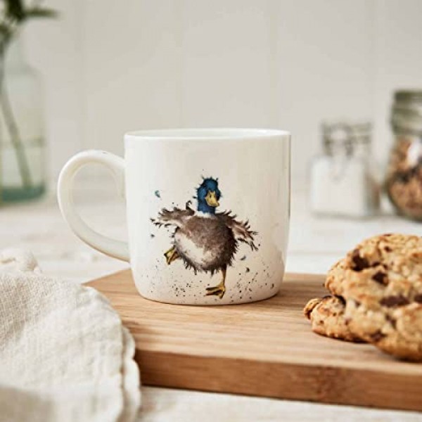 Portmeirion Royal Worcester Wrendale 디자인 가드 오리 머그잔 | 오리 디자인의 14온스 대형 커피잔 | Fine Bone China로 제작 | 전자레인지 및 식기세척기 사용 가능