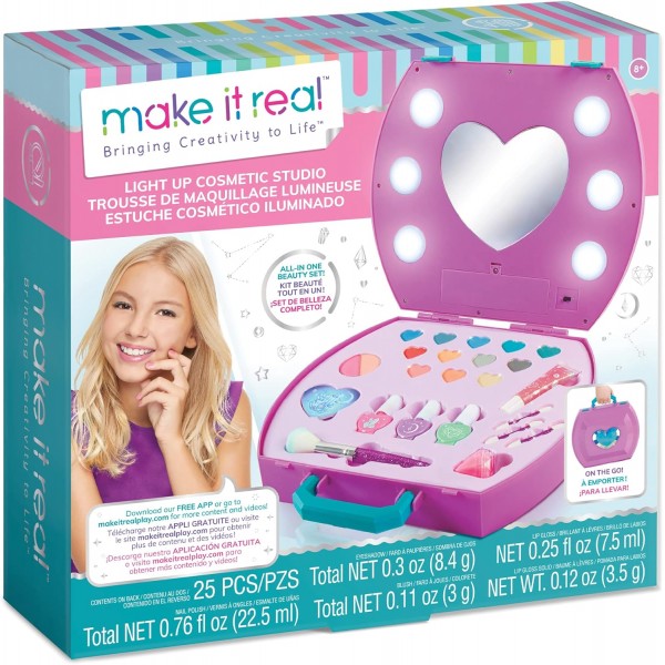 Make It Real Light-Up 메이크업 세트 - 스타터 코스메틱 키트 - 여아용 선물.