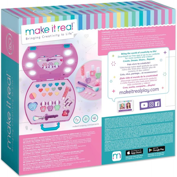 Make It Real Light-Up 메이크업 세트 - 스타터 코스메틱 키트 - 여아용 선물.