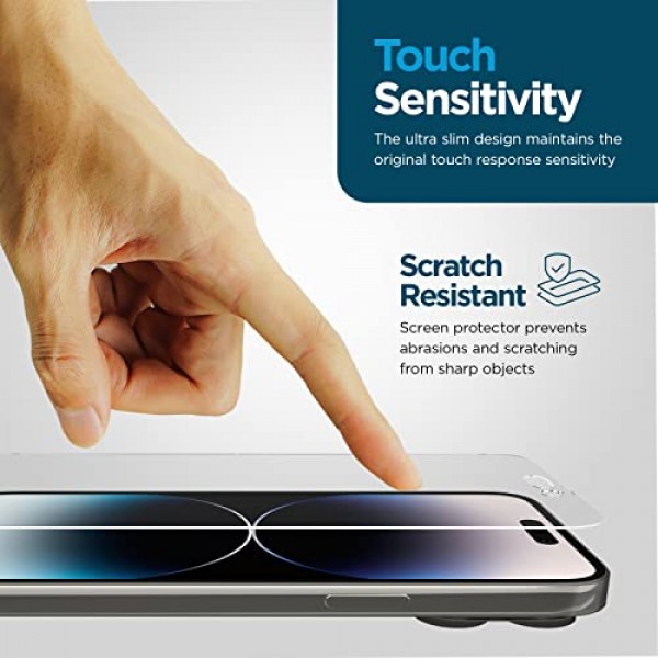Case-Mate iPhone 14 Pro Max 화면 보호기 - 6.7인치 - 파손 방지 기능이 있는 긁힘 방지 강화 유리 - 터치 감도, 높은 선명도, 케이스 친화적, 적용 용이성을 갖춘 내구성이 뛰어