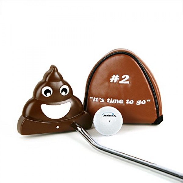 Intech Emoji #2 Poop 골프 퍼터 - 남성, 여성, 어린이용 35인치