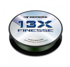 KastKing 13X Finesse 브레이드 낚싯줄 - 내마모성 브레이드 라인, 스피닝 및 기교 캐스팅 프리젠테이션을 위한 매우 얇고 부드럽고 긴 캐스팅 라인, 뛰어난 매듭 강도, 모노