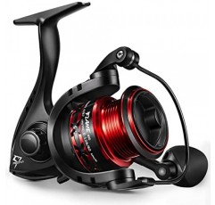 Piscifun 화염 스피닝 릴, 경량 9+1BB 매우 부드러운 스피닝 낚시 릴, 19.8LBs 최대 드래그, 500, 1000, 2000, 3000, 4000, 5000 시리즈, 빨간색 및 파란색