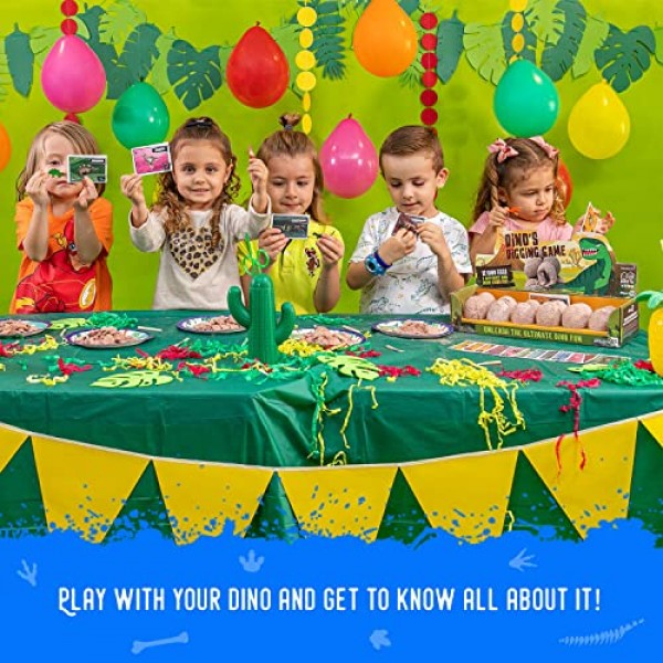 JITTERYGIT Dino Eggs Dig Kit, 3-5세 어린이를 위한 공룡 알, 공룡 생일 파티 용품 및 공룡 파티 게임에 적합 - 어린이를 위한 12개의 Dino Eggs 발굴 세트