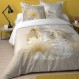 Lovely Casa - 몰디브 이불 커버 260 x 240 cm 및 베갯잇 63 x 63 cm 2개, 면 100%, 실 57개, Ökotex 인증 - 자연, 여행, 야자수, 노랑, 금색 HP4B095001