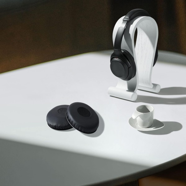 Sennheiser HD228 / HD229 / HD220 패드와 호환되는 kwmobile 2X 이어 패드 - 오버이어 헤드폰용 합성 가죽 헤드폰 패드 블랙