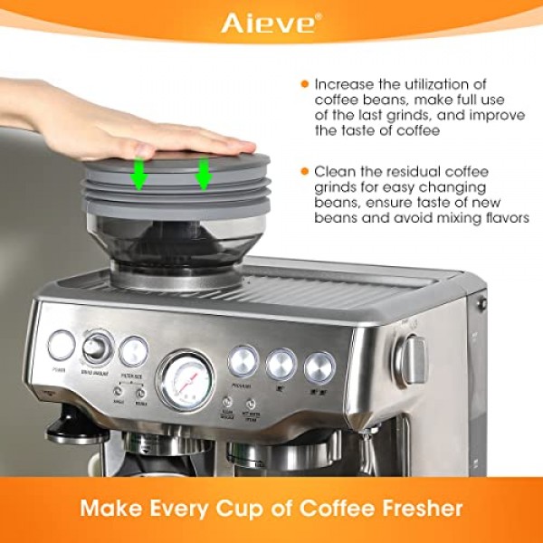 Breville Barista Express와 호환되는 AIEVE 실리콘 벨로우즈, Breville 에스프레소 머신용 단일 용량 호퍼