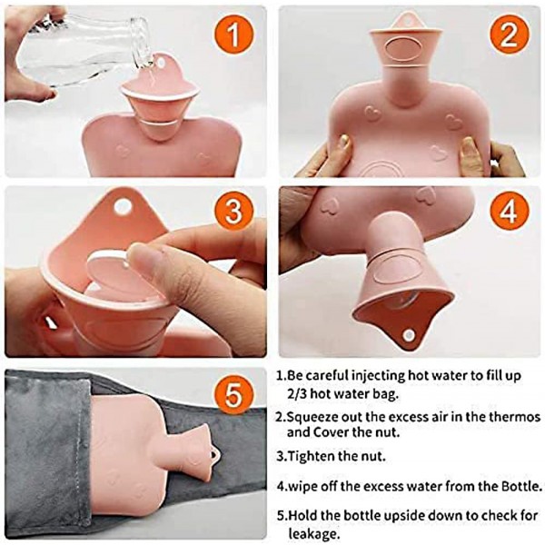 Snowtain 1L 허리 온수 보틀Hot Water Bag Hot Water Bottle with Cover, Koala Hot Water Bottle Belt Hot Bag for 허리 따뜻한 목과 어깨, 등, 다리, 허리 따뜻한 (최대 4-6시간 보온)