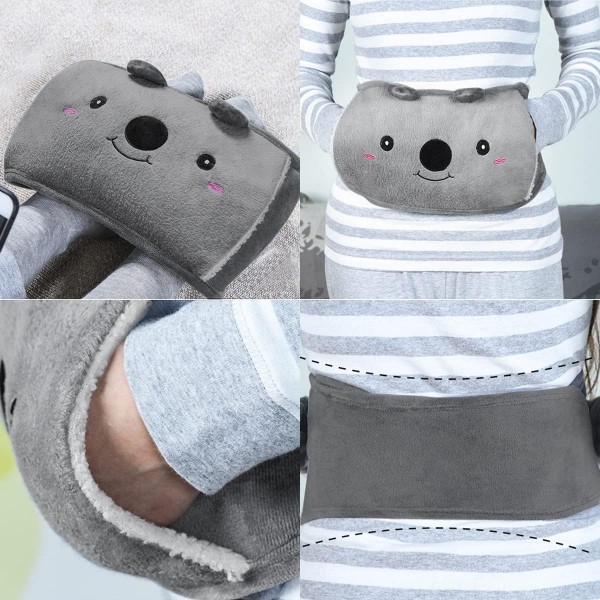 Snowtain 1L 허리 온수 보틀Hot Water Bag Hot Water Bottle with Cover, Koala Hot Water Bottle Belt Hot Bag for 허리 따뜻한 목과 어깨, 등, 다리, 허리 따뜻한 (최대 4-6시간 보온)