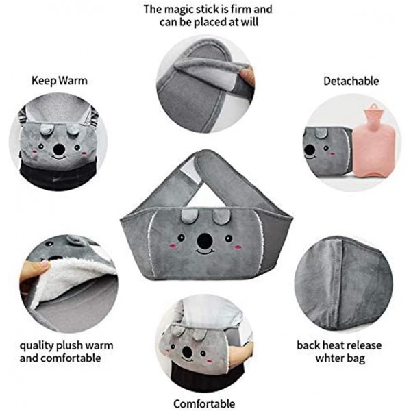 Snowtain 1L 허리 온수 보틀Hot Water Bag Hot Water Bottle with Cover, Koala Hot Water Bottle Belt Hot Bag for 허리 따뜻한 목과 어깨, 등, 다리, 허리 따뜻한 (최대 4-6시간 보온)