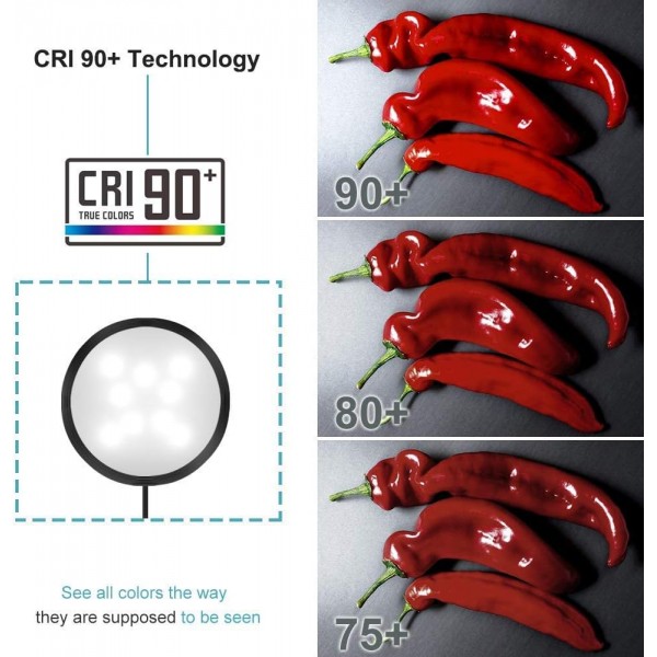LightingWill LED Under 캐비닛 조명 키트,LED Under Cabinet Puck Lights,680lm 일광 화이트 6000K,CRI90+,터치 디밍,모든 액세서리 포함,주방용,옷장 조명,안전 조명,(4팩) 블랙 퓨어 화이