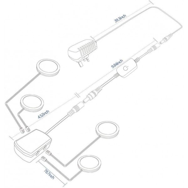 LightingWill LED Under 캐비닛 조명 키트,LED Under Cabinet Puck Lights,680lm 일광 화이트 6000K,CRI90+,터치 디밍,모든 액세서리 포함,주방용,옷장 조명,안전 조명,(4팩) 블랙 퓨어 화이