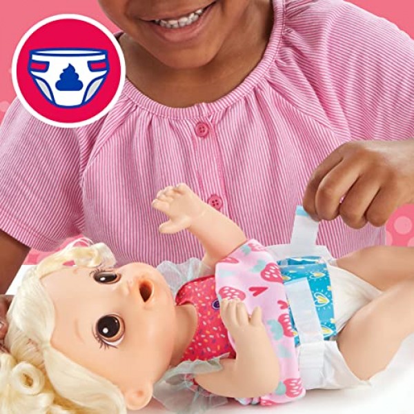 Baby Alive Magical Mixer 아기 인형, 딸기 쉐이크, 장난감 블렌더가 있는 인형, 3세 이상 어린이를 위한 아기 인형 세트, 금발 머리