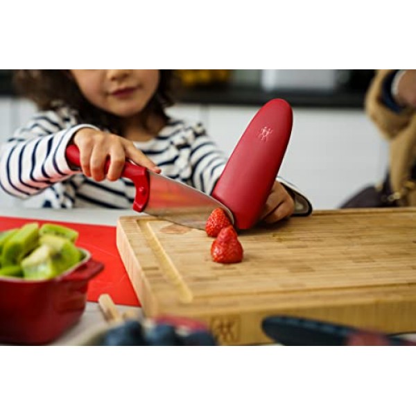 Zwilling 36550-101 Twinny, 빨간색, 3.9인치(100mm), 어린이용 칼, 스테인레스 스틸, 원형 팁, 안전