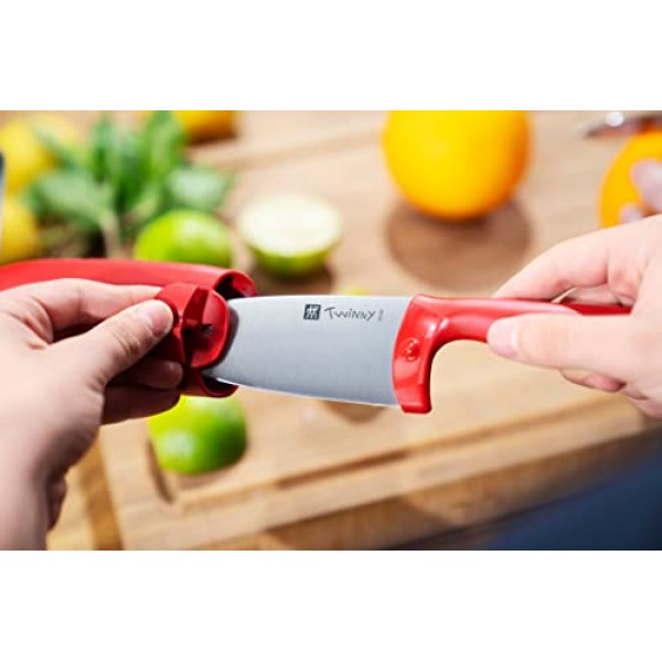 Zwilling 36550-101 Twinny, 빨간색, 3.9인치(100mm), 어린이용 칼, 스테인레스 스틸, 원형 팁, 안전