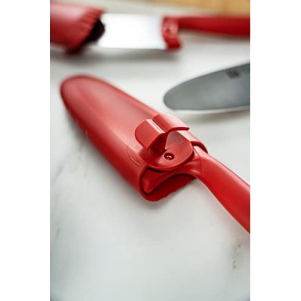 Zwilling 36550-101 Twinny, 빨간색, 3.9인치(100mm), 어린이용 칼, 스테인레스 스틸, 원형 팁, 안전