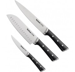 테팔 아이스 포스 칼 세트 I 3단 I 20, 18, 11cm I 고기 칼 I 산토쿠 칼 I 만능 칼 I Made in Germany I 모든 음식에 완벽한 결과 I 높은 저항력