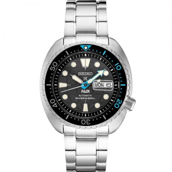 남성용 SEIKO SRPG19 시계 - Prospex 컬렉션 - 오토매틱 무브먼트, 스테인리스 스틸 케이스 및 브레이슬릿, 블랙 다이얼, 200m 방수