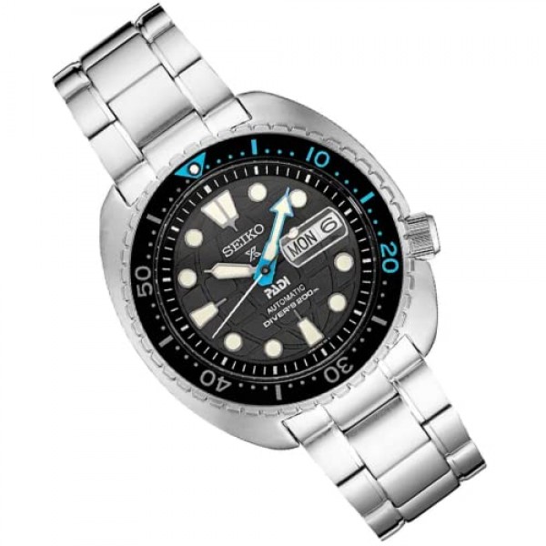 남성용 SEIKO SRPG19 시계 - Prospex 컬렉션 - 오토매틱 무브먼트, 스테인리스 스틸 케이스 및 브레이슬릿, 블랙 다이얼, 200m 방수