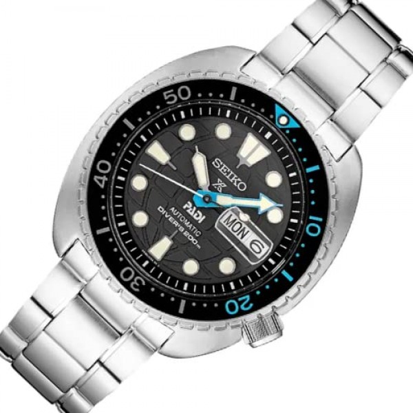 남성용 SEIKO SRPG19 시계 - Prospex 컬렉션 - 오토매틱 무브먼트, 스테인리스 스틸 케이스 및 브레이슬릿, 블랙 다이얼, 200m 방수