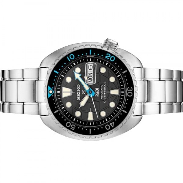 남성용 SEIKO SRPG19 시계 - Prospex 컬렉션 - 오토매틱 무브먼트, 스테인리스 스틸 케이스 및 브레이슬릿, 블랙 다이얼, 200m 방수