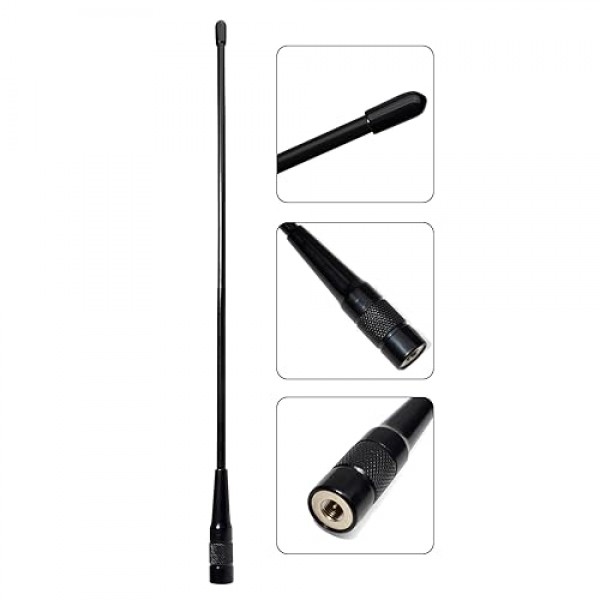 UAYESOK GMRS 안테나(462-467 MHZ) BaoFeng UV-5X UV-5G Radioddity GM-30 Retevis RB27 TIDRADIO GM-5R GMRS 휴대용 라디오용 SMA-남성 15인치 소프트 휩 업그레이드(2팩)