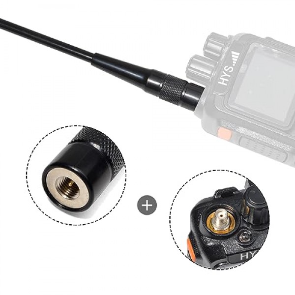 UAYESOK GMRS 안테나(462-467 MHZ) BaoFeng UV-5X UV-5G Radioddity GM-30 Retevis RB27 TIDRADIO GM-5R GMRS 휴대용 라디오용 SMA-남성 15인치 소프트 휩 업그레이드(2팩)