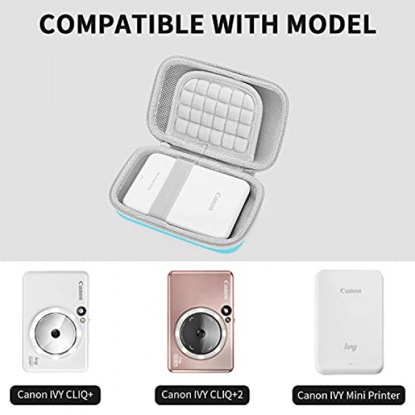 Canon Ivy 모바일 미니 포토 프린터/Canon Ivy CLIQ 2/+2 즉석 카메라 프린터용 Yinke 케이스, 여행용 하드 운반 케이스 보호 커버(파란색)