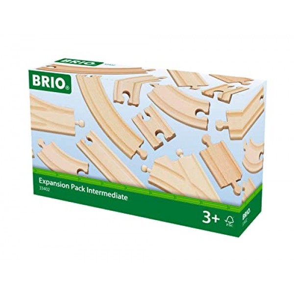 BRIO World 33402 확장팩 중급 | 3세 이상 어린이를 위한 나무 기차 트랙