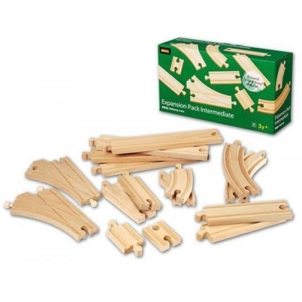 BRIO World 33402 확장팩 중급 | 3세 이상 어린이를 위한 나무 기차 트랙