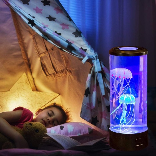 BYNYXI USB 해파리 용암 램프, LED 해파리 용암 램프 7 색 LED 색상 변경 야간 조명 판타지 해파리 용암 램프 무드 라이트 선물 어린이 침실 홈 오피스-10.5cmx10.5mx29cm