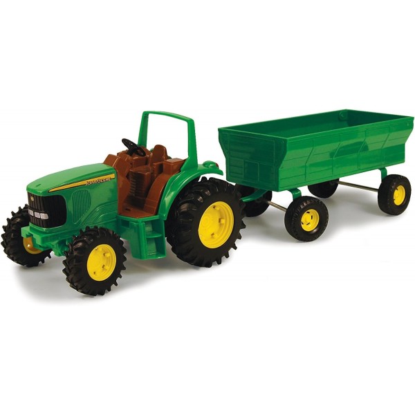 TOMY Ertl John Deere 8인치 트랙터 및 플레어박스 왜건 세트(스타일은 다를 수 있음)